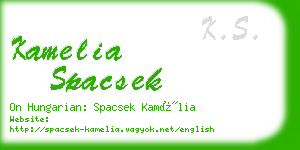 kamelia spacsek business card